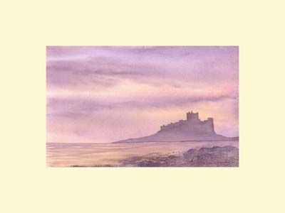 Painting of Bamburgh Castle | Northumberland Castle painting |